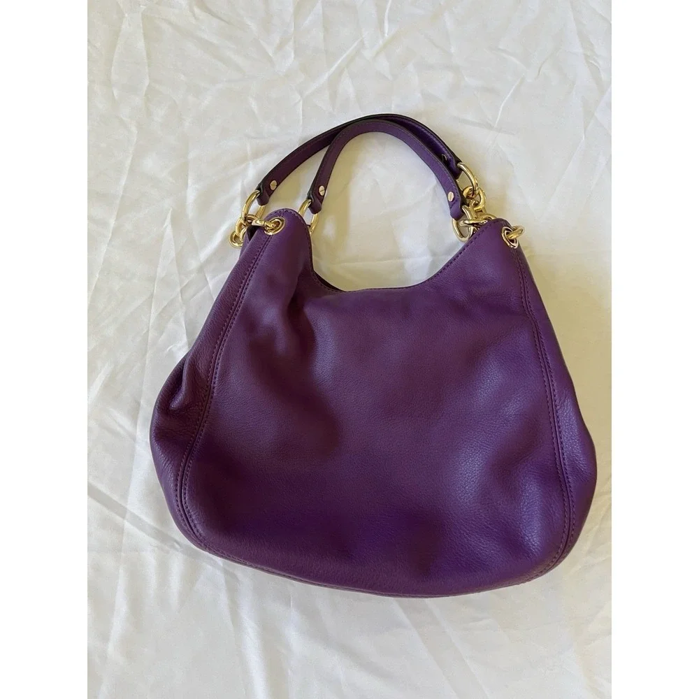 Michael Kors Fulton Hobo Shoulder Bag In Purple Pebbled Leather New w/o Tags